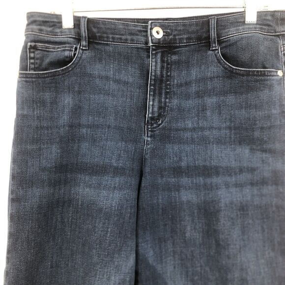 J. Jill Jeans High Rise Full Leg Crop Frayed Hem Stretch Size 12 Petite - Picture 4 of 11